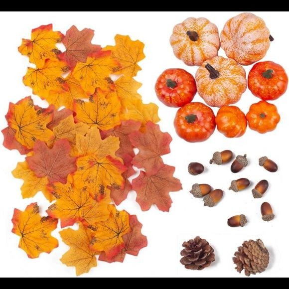 50 PCS Thanksgiving Artificial Pumpkins and Gourds Set, 8 PCS Fake Pumpkins - Picture 4 of 7